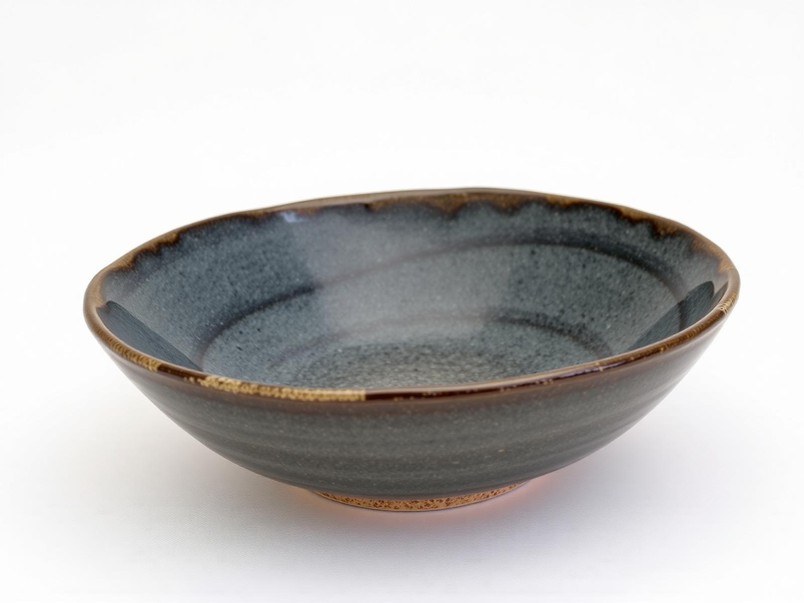 Artisan Reactive Serving Bowl 10 — Wide serving bowl with speckled reactive surface.