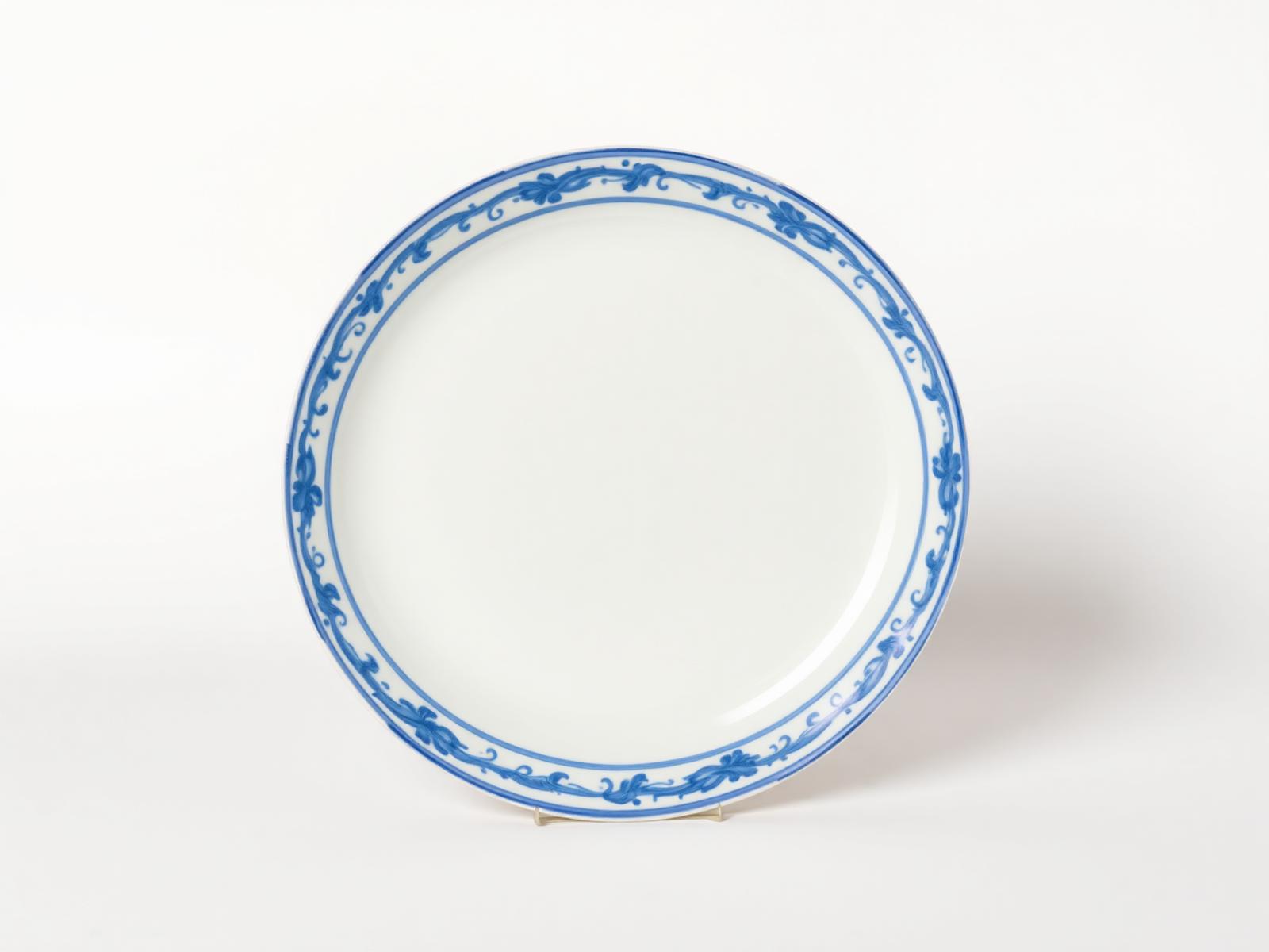 Mughal Border Dinner Plate 10 — Dinner plate with hand-painted Mughal border and clear centre well.