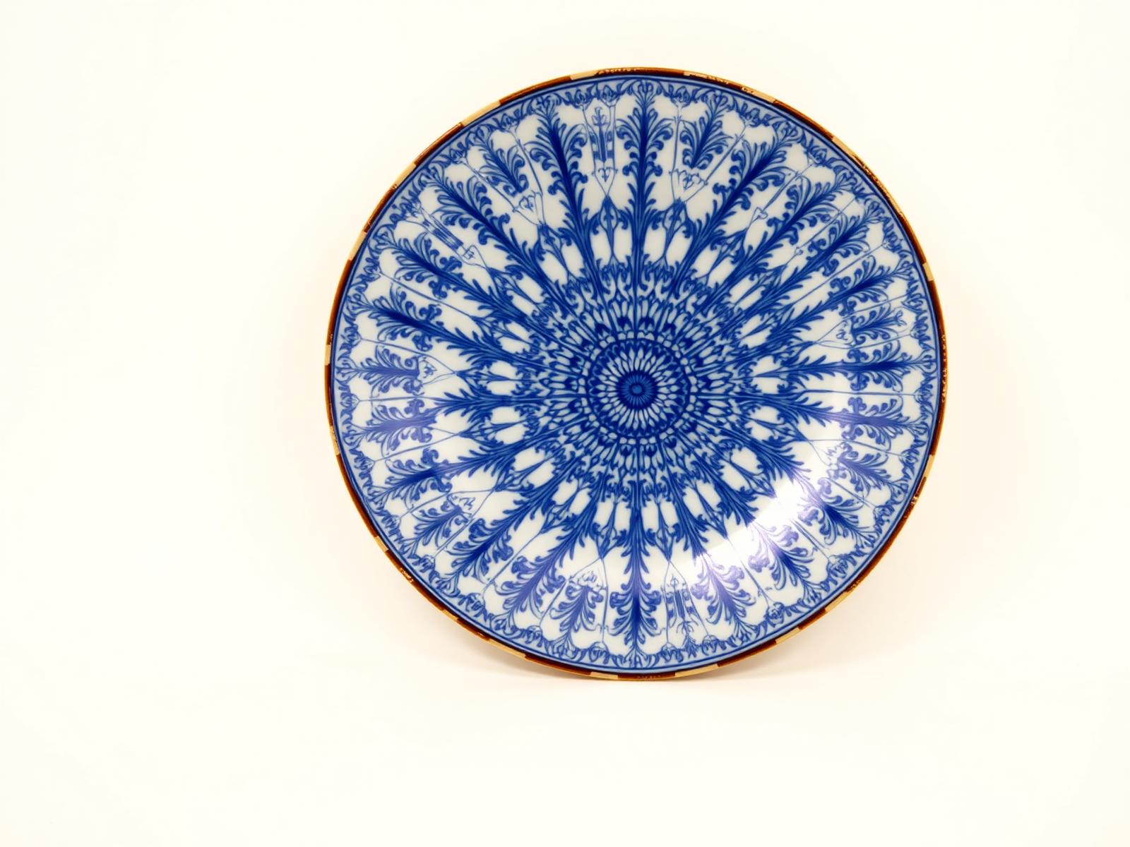 Mughal Radial Wall Plate 12 — Decorative wall plate with radial Mughal ornament.